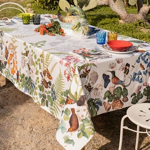 Custom Printing Patterns Table Linens Fabric French Luxury Flax 100% Pure Linen <b>Tablecloth</b> Custom Size for Home Hotel - Product Image 1