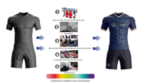 Pabrik Pemasok Pakaian Olahraga Berkualitas Tinggi OEM Kustom Jersey Sepak Bola Lengan Pendek Bernapas dengan Teknologi Heat-Transfer Set Kaos Sepak Bola