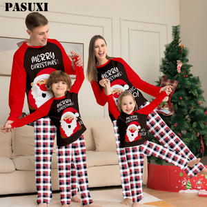 PASUXI Pijamas Familiares a Juego para Navidad 2025, Nueva Moda Festiva para Mujer y Niño con Estampado <span class=keywords><strong>de</strong></span> Ciervo y Alfabeto para el Hogar - Product Image 1