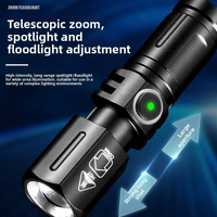 Linterna Telescópica con Zoom Láser Blanca para Exteriores, Mini Linterna Portátil, Linterna Impermeable para Acampar al Aire Libre
