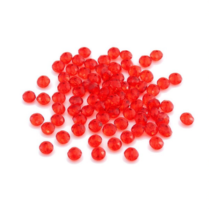 Ilan Abalorios Perline Rondelle Sfaccettate Rosse Trasparenti 8mm 15g - Product Image 3