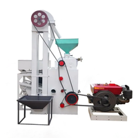 Machine de décorticage de riz combinée automatique commerciale 1TPH avec rouleaux en caoutchouc, ensemble complet pour le traitement des céréales
