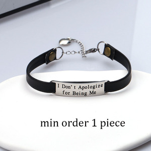 Joycuff Inspirational Pulsera de cuero genuino para hombres Barra personalizada Joyería cristiana Brazaletes de moda Pedido de 1 pieza - Product Image 2