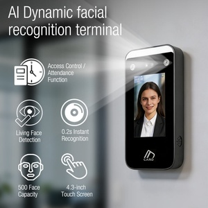 Terminal de Control de Acceso con Reconocimiento Facial IA de 4.3 Pulgadas, con Reconocimiento de Tarjetas RFID, Importación y Descarga de Datos por USB - Product Image 2