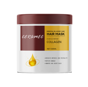 Masque capillaire de soin de luxe à l'huile essentielle, collagène, effet lisse et soyeux, élimine la sécheresse et les frisottis, <span class=keywords><strong>cheveux</strong></span> brillants, 500 ml, grand volume, OEM - Product Image 1