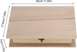 Caja <span class=keywords><strong>de</strong></span> Almacenamiento Pequeña y Ligera <span class=keywords><strong>de</strong></span> Madera con Forma <span class=keywords><strong>de</strong></span> <span class=keywords><strong>Libro</strong></span>, Tapa con <span class=keywords><strong>Bisagras</strong></span>, Organizador <span class=keywords><strong>de</strong></span> Recuerdos en Blanco, Estuche para Joyas, Tarjetas, Baratijas, 28x17.8x7cm - Product Image 5