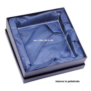 Boîte à bijoux en satin bleue 230x220x60 mm, rangement haut de gamme pour accessoires raffinés - Product Image 2