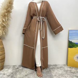 Personalización de Fábrica, Personalización de Logotipo, OEM, ODM, Abaya Musulmana Modesta, Vestido Largo Islámico de Manga Larga, Abaya Musulmana Abierta, Túnica Larga - Product Image 6