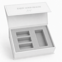 Boîte d'emballage personnalisée de luxe noire et or pour flacons de peptides, écologique avec doublure en EVA pour flacons de 3 ml et 10 ml, coffret rigide magnétique