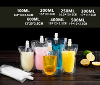 Sac à boisson en plastique jetable en PE pour thé au lait, jus, lait de soja, milkshake, médicaments, à ventouse, pour emporter