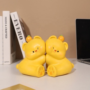 Sujetalibros <span class=keywords><strong>de</strong></span> Oso Amarillo <span class=keywords><strong>de</strong></span> Poliresina Pintados a Mano, Ecológicos, <span class=keywords><strong>de</strong></span> ROOGO, Figura <span class=keywords><strong>de</strong></span> Animal Adorable, Soporte para Libros, para Hogar, Estudio u Oficina, Venta al Por Mayor - Product Image 5