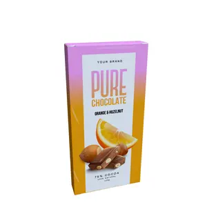 새로운 과일 초콜릿 바 포장 상자 오렌지 너트 에너지 바 포장 카운터 소매 커피 사탕 상자