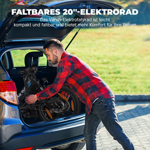 Bicicleta Eléctrica Plegable VARUN C20-1 de 20 Pulgadas con Asistencia de Pedaleo de 3 Niveles, Acero al Carbono, 250 W, en Existencia en la UE, Personalizable para Viajes Urbanos - Product Image 6