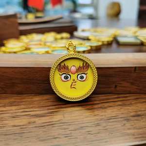 Colgante Thangka de Hotan, redondo, pintado a mano, arte sagrado budista tibetano para meditación, protección espiritual, religioso, venta al por mayor - Product Image 3