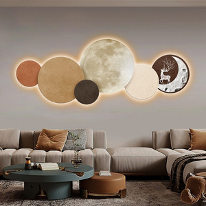 Настраиваемый черный 3D песчаник Тихий ветер мульти звеньевая планета резной декоративный диван фон абстрактный металлический холст - Product Image 1