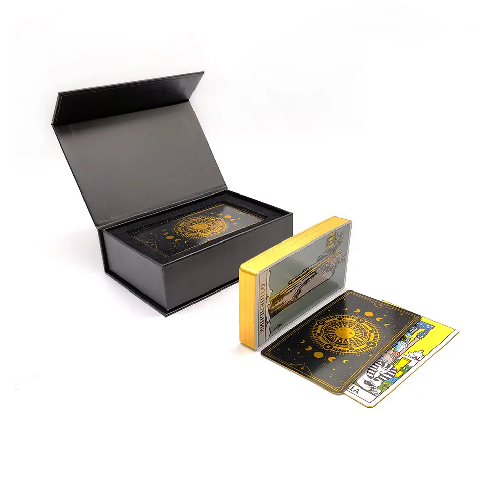 Cina dichiarazione educativa carta di carta giochi personalizzati mazzi di tarocchi lamina d'oro stampa di carte oracle