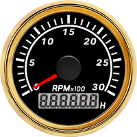 Tachometer Mesin Diesel IP67 Tahan Air 52 mm untuk Mobil, Truk, Kapal Laut, Kapal Pesiar, dengan Penghitung Jam Kerja 3K RPM