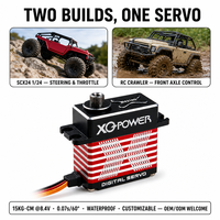 Moteur servo à couple élevé XQ-POWER XQ-S8218D 15 kg étanche sans noyau engrenage en acier inoxydable aluminium SCX24 OEM Vente en gros 8.4V