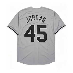 Maillots de baseball rétro pour hommes, version nostalgique, cousus, 45 Michael, S-3XL - Product Image 4