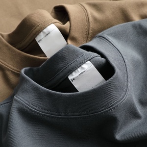 Camiseta de algodón 100% para hombre, de cuello redondo, de gran tamaño, de tela gruesa, con estampado personalizado, estilo urbano, informal. - Product Image 2