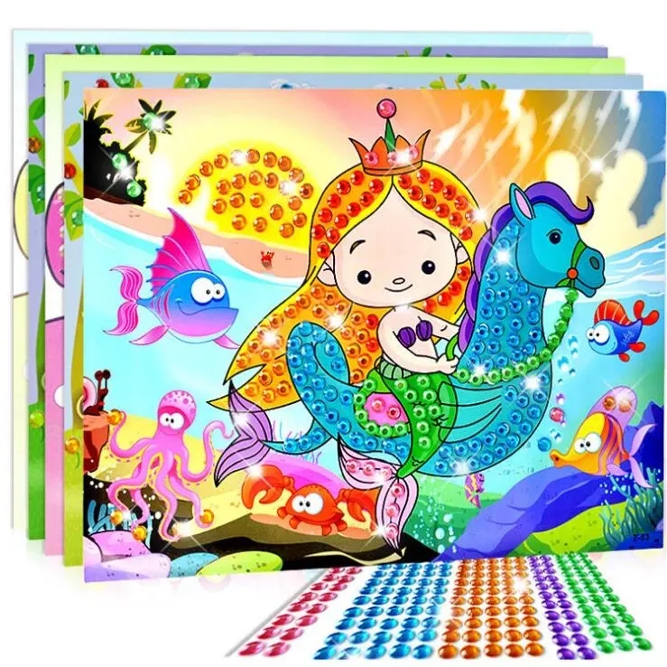 Hot Sale Kinder Diy handgemachte Kristall Mosaik Kit Kraft Art Aufkleber für Kinder Aufkleber