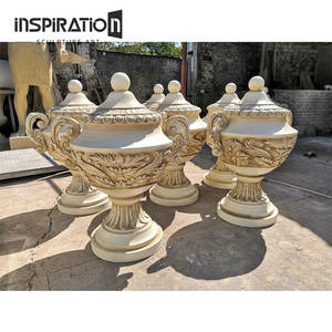 Vase à plantes en pierre préfabriquée style <span class=keywords><strong>Versailles</strong></span> pour centre commercial, bac à plantes d'entrée en pierre préfabriquée, style rincon en pierre - Product Image 6