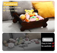 Panier de rangement en bois en forme d'os pour jouets de chien, grande boîte à jouets pour animaux de compagnie, pour l'organisation et le rangement des accessoires, laisse et nourriture pour chiot
