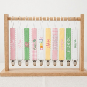 Personalisierter Baby-Schnullerclip mit individuellem Namen, besticktes Band, Schnullerhalter, Geschenk für Neugeborene, Beißring-Clip für Babys, Geschenk zur Babyparty - Product Image 2