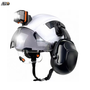 Casque de Sécurité HBC avec Lunettes Intégrées Casque de Chantier en ABS Chapeau de Protection pour Escalade Cyclisme Sauvetage en Plein Air - Product Image 1