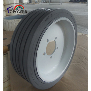 Rueda de ensamblaje para elevador de tijera JLG, llanta de acero 16x5, rodamiento liso, para uso en planta de fabricación - Product Image 4