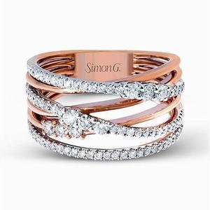 Anillo de Diamantes Simon G con Engaste Pavé en Oro Rosa, Anillo de Boda, Joyería de Moda para Mujer - Product Image 2