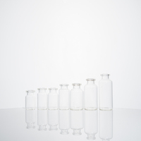 Flacon tubulaire stérile en verre borosilicate transparent ambré avec bouchon en caoutchouc et capuchons, personnalisable par sérigraphie