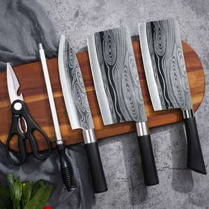 Juego de cuchillos de cocina de acero de Damasco, cuchillo de chef para el hogar, cuchillo para rebanar de acero inoxidable, cuchillo de carnicero, juego de cuchillos de cocina, Yangjiang - Product Image 3