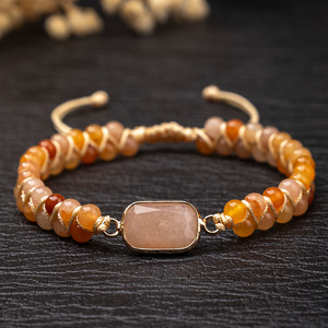 Pulsera de Macramé con Cristales Curativos Rectangulares, Doble Capa, Hecha a Mano con Piedras Preciosas de Amatista y Cuarzo Rosa, para Yoga, para Mujer - Product Image 5