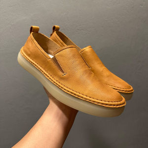 Mocasines Casuales de Piel Color Bronceado para Hombre, Zapatos Ligeros para Mujer, Nuevos Estilos, Zapatos Cómodos con Suela Transparente, Zapatos Planos - Product Image 3