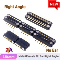 Right Angle Spring Loaded Male Female 2.54 MM 2 3 4 5 6 7 8 9 Pole Through Holes 2A DC Horizontal Magnetic Pogo Pin Connector