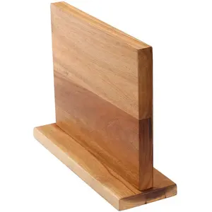 Nature Acacia Wood Kitchen Knife Stand Double Side Magnetic Knife Board Holder