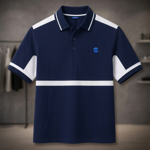 Camiseta de Golf de Manga Corta con Cuello y Contraste de Dos Tonos, Estilo Casual, Transpirable y Ligera para Uso Diario - Product Image 3
