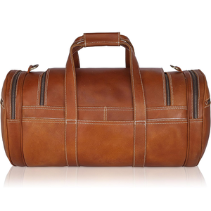 Eleve cada viaje con una bolsa de lona de fin de semana 100% de cuero genuino, con gran capacidad de almacenamiento y asas resistentes. - Product Image 3