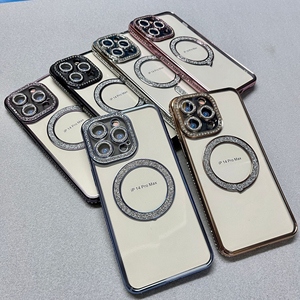 Tpu diamante Glitter custodia per telefono magnetico per <span class=keywords><strong>iphone</strong></span> 15 pro lusso soft Bling magnet custodie per telefono per <span class=keywords><strong>iPhone</strong></span> 14 13 12 pro max <span class=keywords><strong>cover</strong></span> - Product Image 2