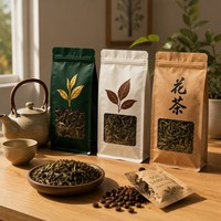 Sacs JIAHE personnalisés écologiques et recyclables mats à fenêtre et fermeture éclair pour café, thé et échantillons de sol – Vente en gros