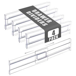 Séparateur de <span class=keywords><strong>tiroir</strong></span> transparent réglable et extensible, organisateur de placard, séparateur de rangement modulable <span class=keywords><strong>DIY</strong></span> pour chaussettes et sous-vêtements - Product Image 3