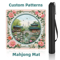 Tapis de Mahjong Géométrique Rétro Moderne Pliable en Néoprène de 33 Pouces, Antidérapant, pour Mahjong Américain, Vente en Gros, Cadeau Boutique, Jeu