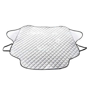 Housse de pare-brise de voiture en PVC argenté et tissu rembourré avec protection contre le soleil et la neige, revêtement en feuille d'aluminium - Product Image 4