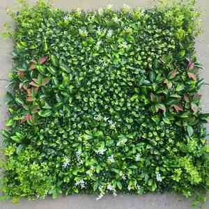 Panneaux muraux verts artificiels de 1x1m, <span class=keywords><strong>faux</strong></span> gazon réaliste protégé contre les UV et panneaux de haie de buis <span class=keywords><strong>pour</strong></span> décoration murale intérieure et extérieure - Product Image 2