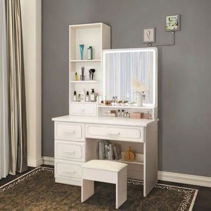 Table à coiffer moderne européenne simple à hauteur réglable avec <span class=keywords><strong>miroir</strong></span>, panneau en MDF en <span class=keywords><strong>fer</strong></span> <span class=keywords><strong>forgé</strong></span> pour chambre à coucher, application Baobei - Product Image 5