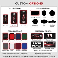 Écusson tissé rectangulaire personnalisé style Grand Prix automobile, thermocollant ou à coudre, pour vestes, sweats à capuche et vêtements de motorsport, vente en gros