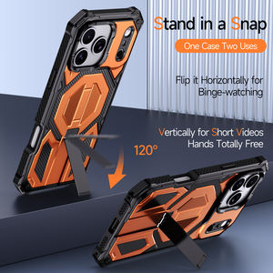 เคสแม่เหล็กสำหรับ <span class=keywords><strong>iPhone</strong></span> 17 Pro Max Air 17E 16 PLUS 15 Pro 14พร้อมขาตั้งและกรอบด้านหน้าเคสแข็งป้องกันการตกอย่างหนัก - Product Image 4