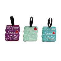 Étiquette de bagage/valise personnalisable en PVC souple de luxe, motif lettres, écologique, de haute qualité, pour cadeau, directement de l'usine (OEM)