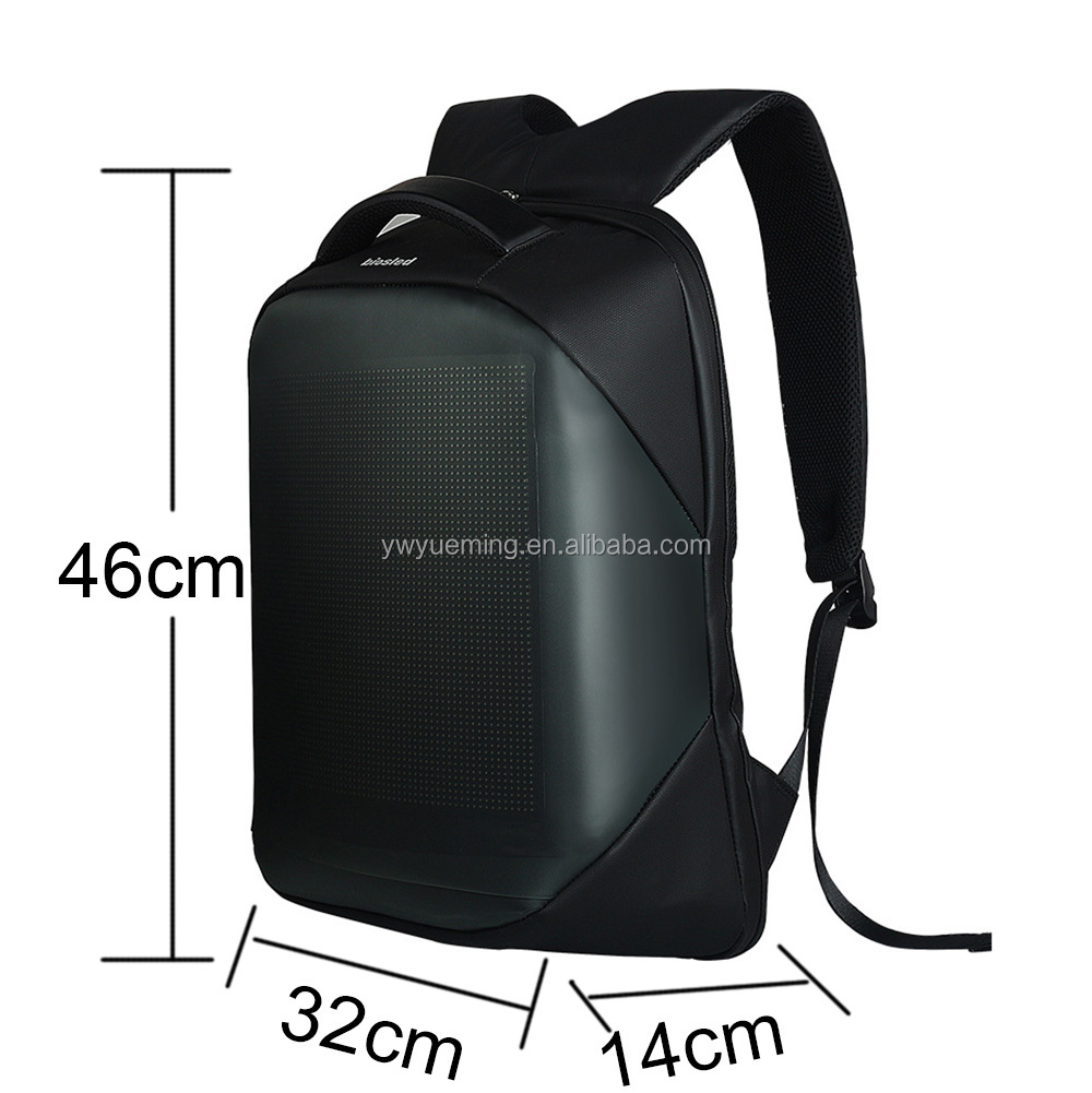2021 Newest Wifi APP Control Smart Advertising Led Bag Walking Travelling Advertising Showing Led Backpack